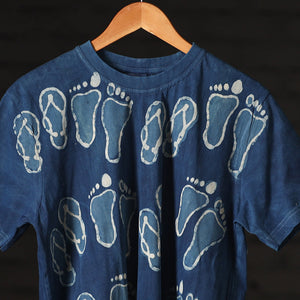 Blue - Bindaas Block Art Printed Cotton Round Neck T-shirt