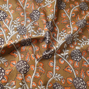 Brown - Kalamkari Printed Cotton Fabric