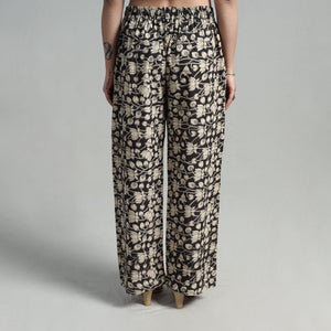 Black - Block Printed Cotton Pedana Kalamkari Palazzo 02