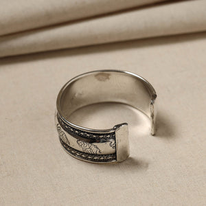 Antique Finish Oxidised German Silver Bangle / Cuff Bracelet (Adjustable)