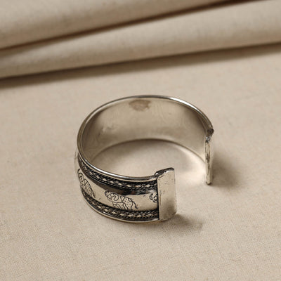 Antique Finish Oxidised German Silver Bangle / Cuff Bracelet (Adjustable)