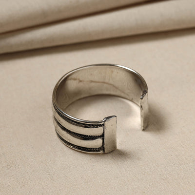 Antique Finish Oxidised German Silver Bangle / Cuff Bracelet (Adjustable)