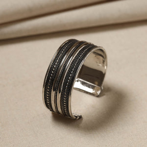 Antique Finish Oxidised German Silver Bangle / Cuff Bracelet (Adjustable)