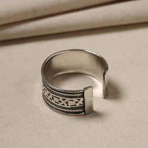 Antique Finish Oxidised German Silver Bangle / Cuff Bracelet (Adjustable)