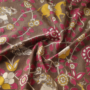 Brown - Kalamkari Printed Cotton Fabric