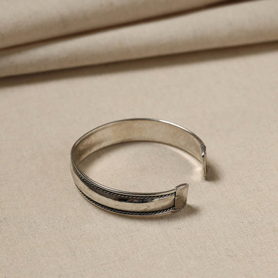 Antique Finish Oxidised German Silver Bangle / Cuff Bracelet (Adjustable)