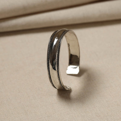 Antique Finish Oxidised German Silver Bangle / Cuff Bracelet (Adjustable)