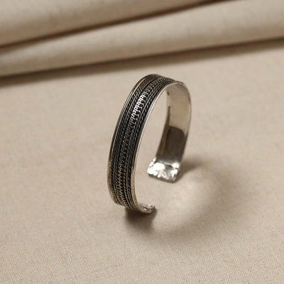 Antique Finish Oxidised German Silver Bangle / Cuff Bracelet (Adjustable)