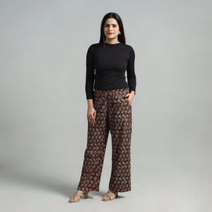 Black - Block Printed Cotton Pedana Kalamkari Palazzo 08