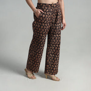 Black - Block Printed Cotton Pedana Kalamkari Palazzo 08