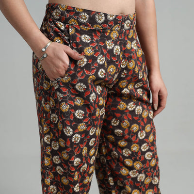 Black - Block Printed Cotton Pedana Kalamkari Palazzo 05