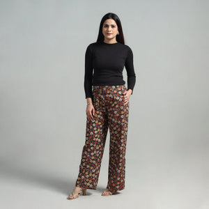 Black - Block Printed Cotton Pedana Kalamkari Palazzo 05