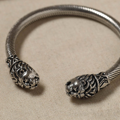 Antique Finish Oxidised German Silver Kada / Bangle (Adjustable)