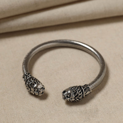 Antique Finish Oxidised German Silver Kada / Bangle (Adjustable)
