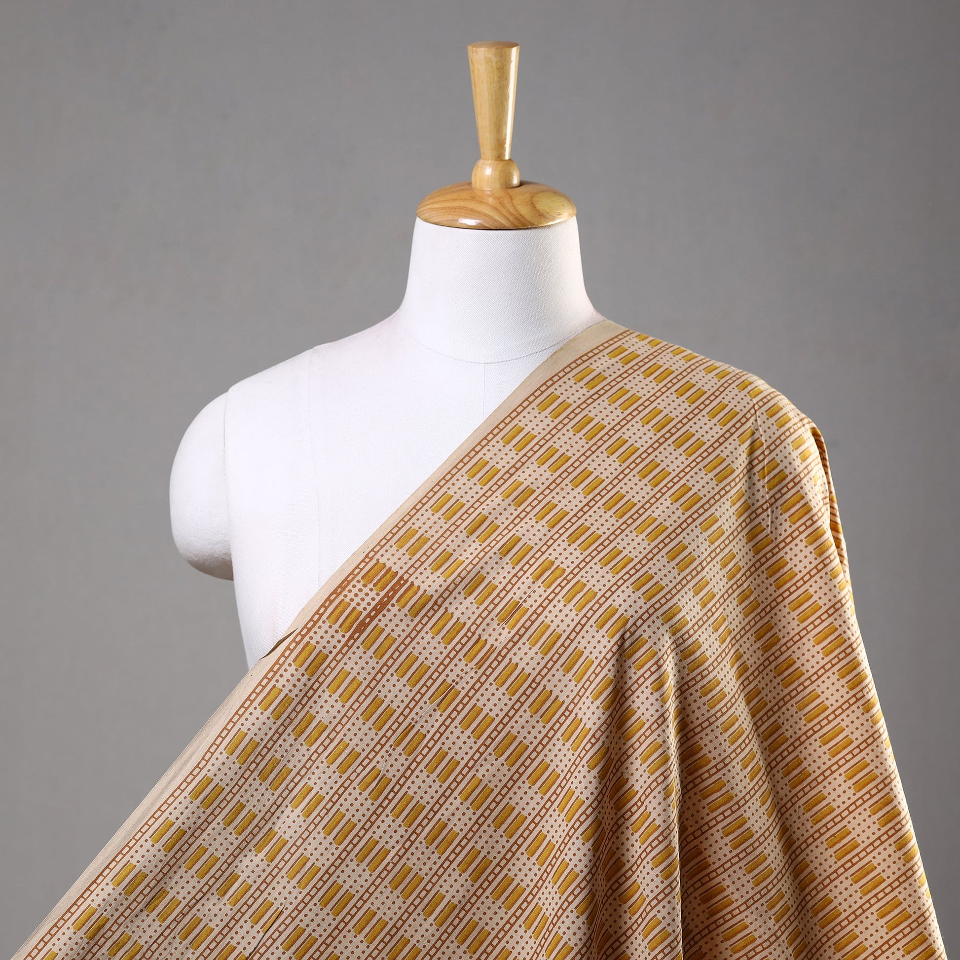 Brown - Kalamkari Printed Cotton Fabric