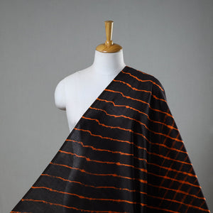 Black - Handloom Chanderi Silk Tie-Dye Leheriya Fabric 15