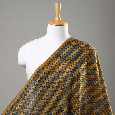 Brown - Ajrakh Hand Block Printed Mul Cotton Fabric 04