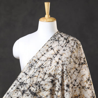 Beige - Pure Cotton Hand Batik Print Fabric 01