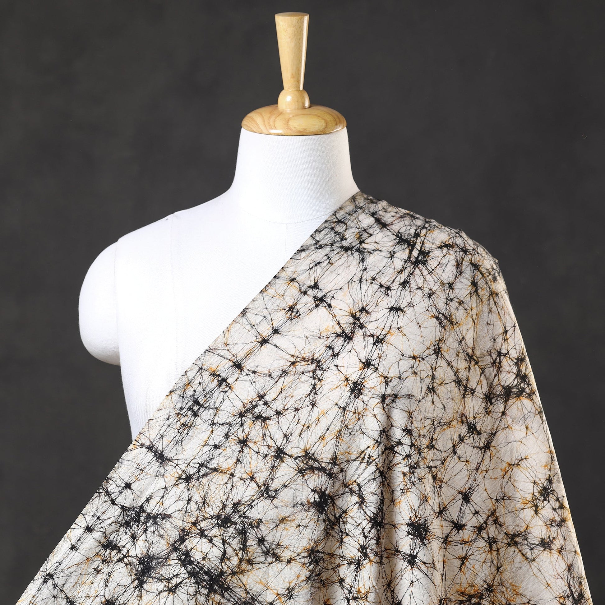 Beige - Pure Cotton Hand Batik Print Fabric 01