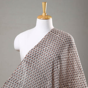 Beige - Ajrakh Hand Block Printed Mul Cotton Fabric 05