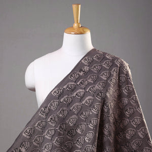 Brown - Bindaas Block Printed Cotton Natural Dyed Fabric
