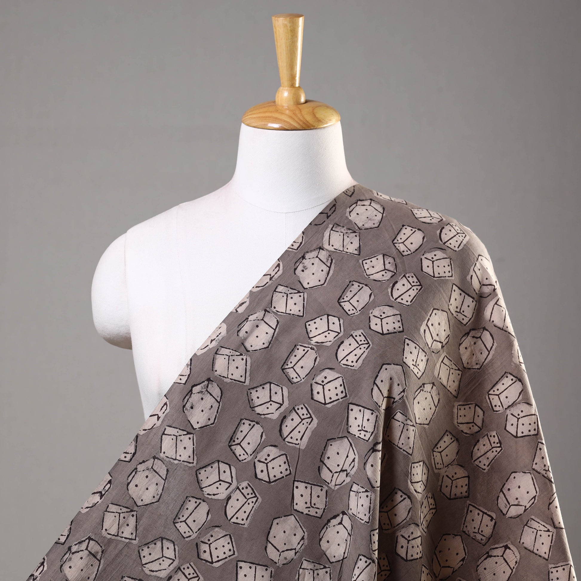 Brown - Bindaas Hand Block Print Cotton Fabric