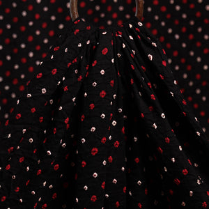Black - Kutch Bandhani Tie-Dye Cotton Fabric