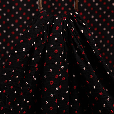 Black - Kutch Bandhani Tie-Dye Cotton Fabric