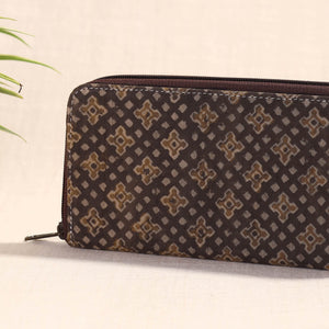 Brown - Handcrafted Block Printed Fabric Clutch Wallet