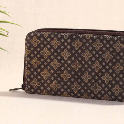 Brown - Handcrafted Block Printed Fabric Clutch Wallet