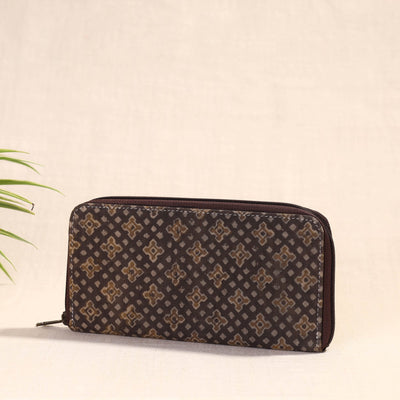 Brown - Handcrafted Block Printed Fabric Clutch Wallet