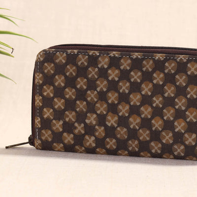 Brown - Handcrafted Block Printed Fabric Clutch Wallet