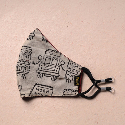 Bindaas Block Printed Cotton 3 Layer Snug Fit Face Cover
