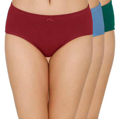 Inner Elastic Full Coverage Mid Rise Hipster Panty (Pack of 3)