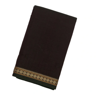 Crimson Handloom Kanchi Cotton Muppagam Saree With Checks & Button Motifs