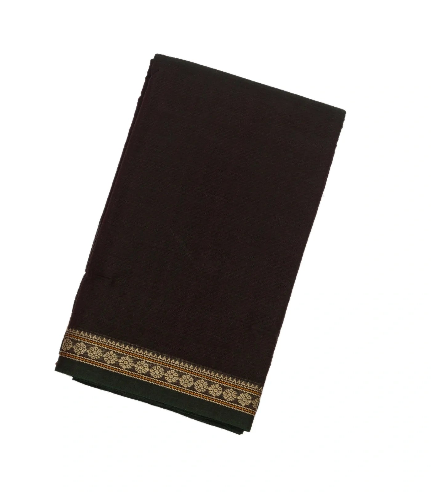 Crimson Handloom Kanchi Cotton Muppagam Saree With Checks & Button Motifs