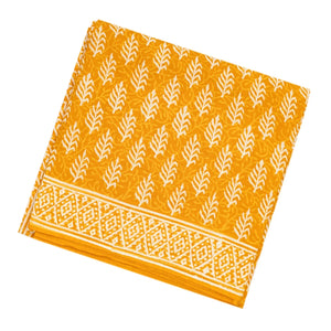 Mustard Woven Jaipur Cotton Saree Printed With Floral  Motifs