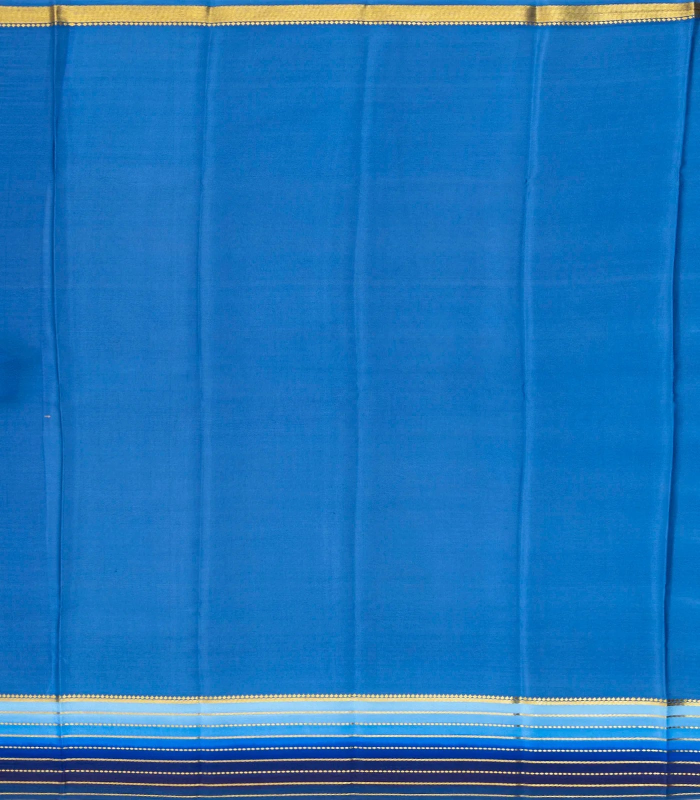 Sky Blue Mysore Plain Crepe Silk Saree With Blue Border