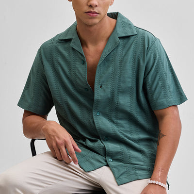 Green Cuban Box Fit Shirt