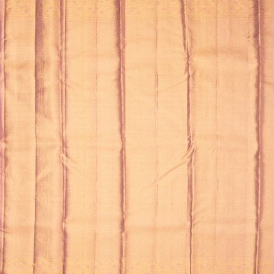 Baby Pink Handloom Kanchipuram Tissue Silk Saree With Floral Motifs