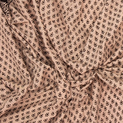 Baby Pink Woven Jaipur Cotton Saree Printed With Flower Motifs