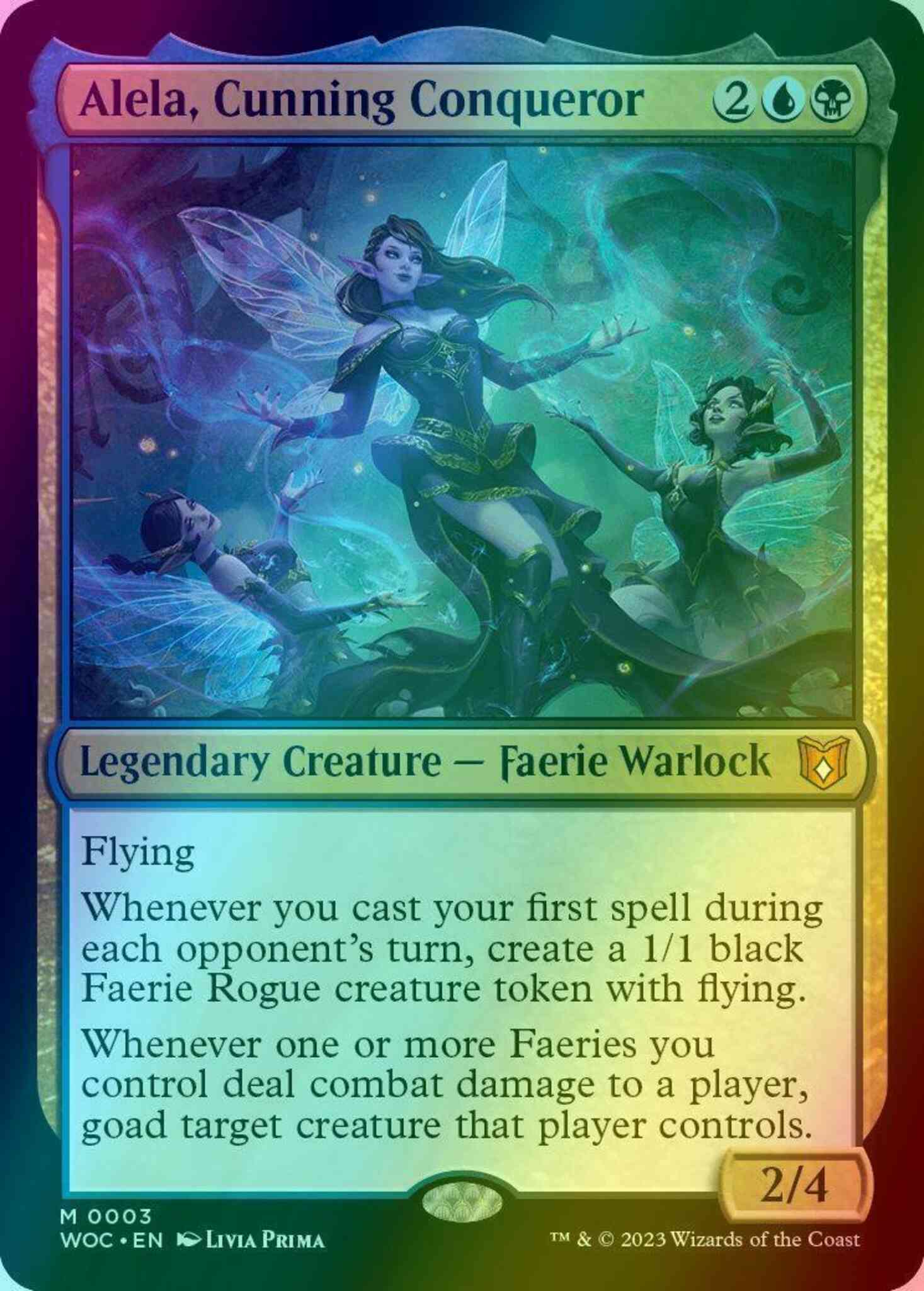 Alela, Cunning Conqueror [3] [Wilds of Eldraine: Commander] [Foil]