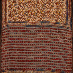 Cream Handloom Chanderi Cotton Saree With Printed Floral Motif