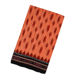 Peach Handloom Orissa Cotton Saree With Tie & Dye Floral Motifs