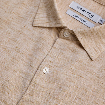 Beige Linen Blend Shirt