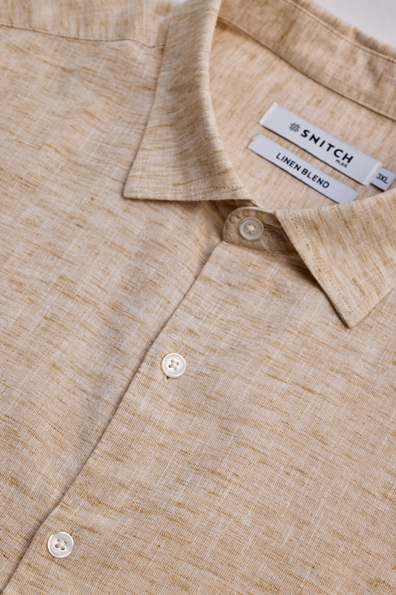 Beige Linen Blend Shirt