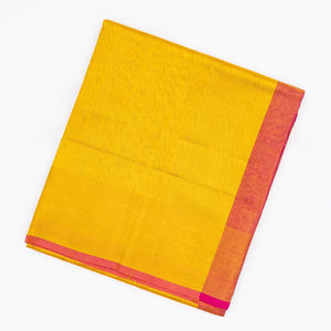 Yellow Handloom Uppada Plain Silk Saree With Red Border
