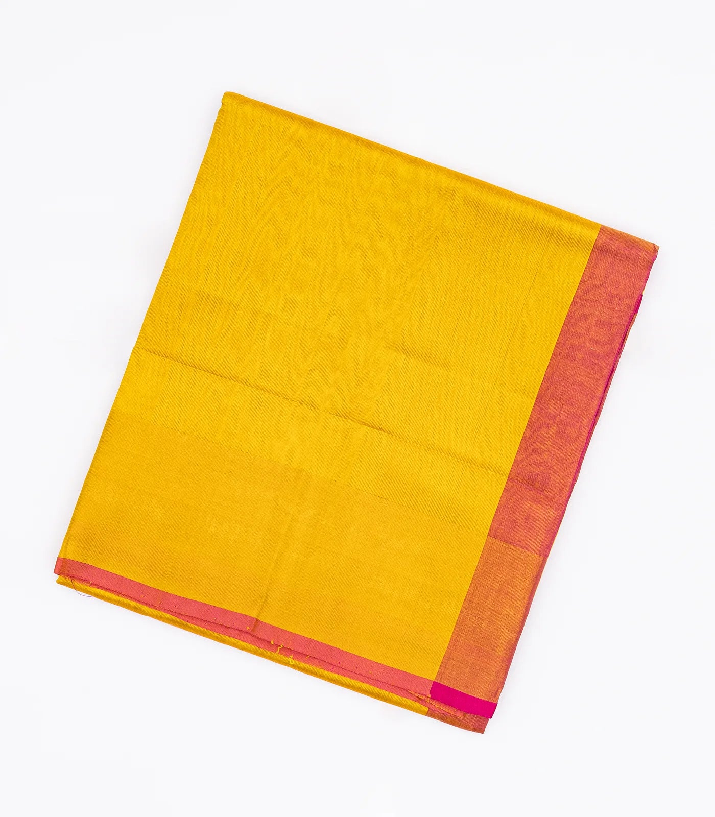 Yellow Handloom Uppada Plain Silk Saree With Red Border