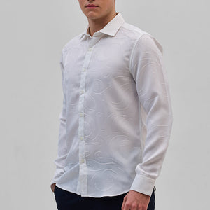 White Self-Design Shirt