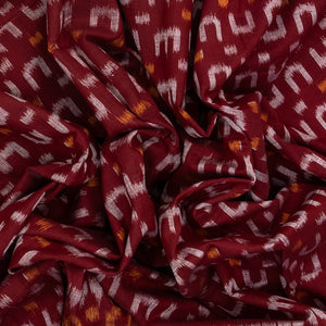 Crimson Handloom Orissa Cotton Saree With Tie & Dye Motifs